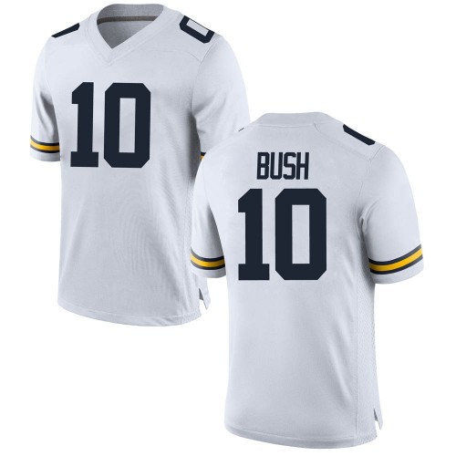 Devin Bush Michigan Wolverines Men's NCAA #10 White Replica Brand Jordan College Stitched Football Jersey BHW0554LY